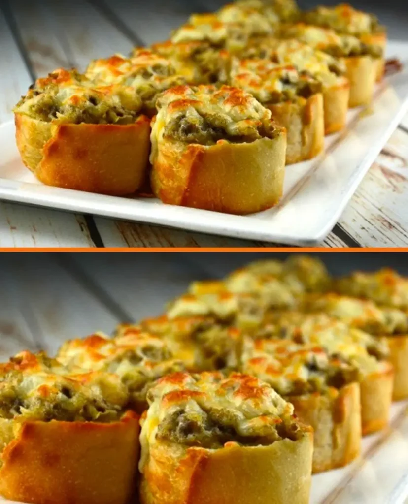Petites bouchées croustillantes aux champignons gratinés