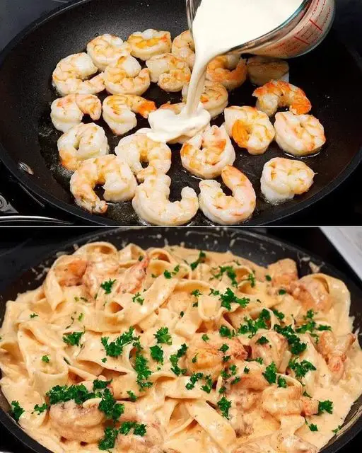 "Pâtes aux Crevettes: Un Voyage Culinaire entre Terre et Mer
