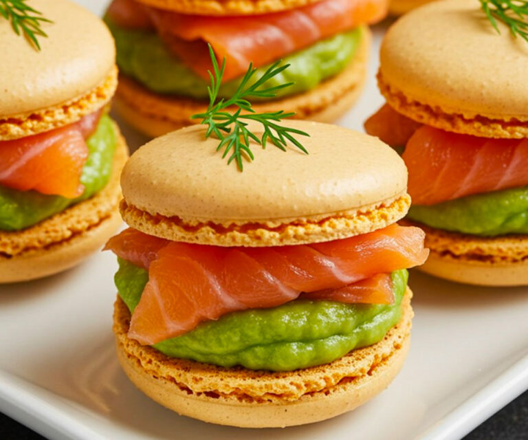 Macarons Salés au Saumon Fumé et Crème d’Avocat