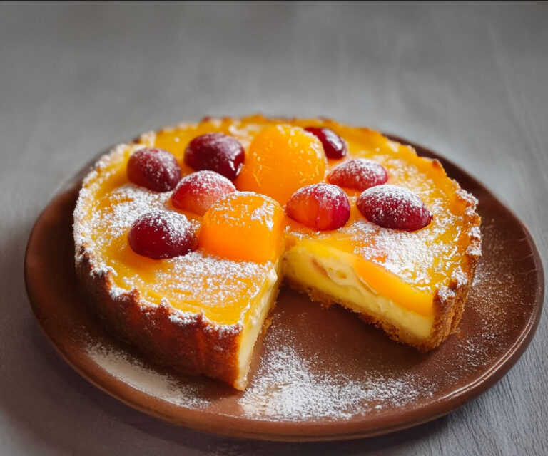 Gâteau de Semoule aux Pêches – Moelleux, Fruité et Nostalgique 🍑